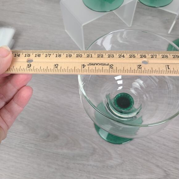 Libbey Margarita Glasses Green Cactus Stem Party Cinco de Mayo Set of 4 - Picture 6 of 7